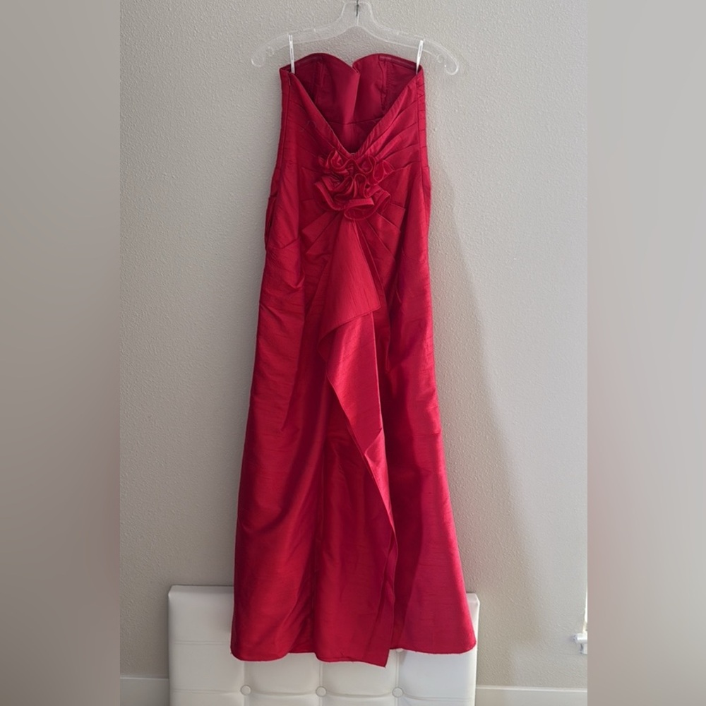 Phoebe Couture Fuchsia Pink Raw Silk Gown - size 8